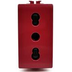 EL2370 - Presa bivalente 10-16A per segnalazione linea dedicata/emergenza rossa compatibile Vimar Plana - Compatibile Vimar Plana