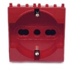 EL2404 - Presa schuko per segnalzione linea dedicata/emergenza rosso compatibile Vimar Plana - Compatibile Vimar Plana