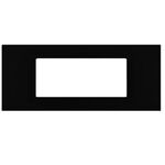 EL2420 - Placca 7 posti nera compatibile Vimar Plana - Compatibile Vimar Plana