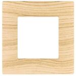 EL432 - Placca 2 posti quadrata abete compatibile Vimar Plana - Compatibile Vimar Plana