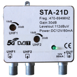 MT748 - Amplificatore da palo 2 ingressi UHF - 1 uscita STA-21D - TV-SAT