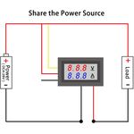 EL3990 - Amperometro Voltmetro Digitale DC 0-100V 10A  con 2 display - Componenti Elettronici