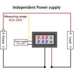 EL3990 - Amperometro Voltmetro Digitale DC 0-100V 10A  con 2 display - Componenti Elettronici