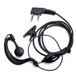 E9183 - Auricolare per walkie talkie BAOFENG microfono e tasto PTT doppio Jack 2 Pin - Ricetrasmittenti