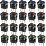 F1500 - Interruttore a bilanciere luminoso Giallo/Verde/Rosso/Blu confezione 20 pezzi - Interruttori