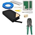 F1625 - Set di strumenti di rete tester per cavi/crimpatrice/plug/copriconnettore/fascette 145 pezzi - Laboratorio