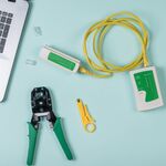 F1625 - Set di strumenti di rete tester per cavi/crimpatrice/plug/copriconnettore/fascette 145 pezzi - Laboratorio