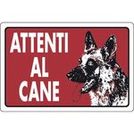 WB1924 - Cartello segnaletico attenti al cane 30x20cm - Segnaletica