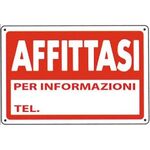 WB2040 - Cartello segnaletico "Affittasi" 30x20cm - Segnaletica