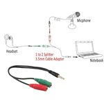 A1609 - Adattatore audio telato 20cm 1x jack 3.5mm maschio 2x jack 3.5mm femmina microfono-cuffie -  Adattatori Audio e Video