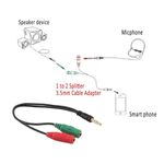 A1609 - Adattatore audio telato 20cm 1x jack 3.5mm maschio 2x jack 3.5mm femmina microfono-cuffie -  Adattatori Audio e Video