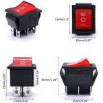 N457 - Interruttore a bilanciere DPDT ON/OFF/ON 6 Pin 3 Posizioni 6A 250V 10A 125V con luce LED - Interruttori