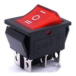 N457 - Interruttore a bilanciere DPDT ON/OFF/ON 6 Pin 3 Posizioni 6A 250V 10A 125V con luce LED - Interruttori