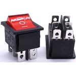N457 - Interruttore a bilanciere DPDT ON/OFF/ON 6 Pin 3 Posizioni 6A 250V 10A 125V con luce LED - Interruttori