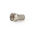 ND5044 - Connettore F Maschio Per Cavi Coassiali da 7,4mm | In lega di zinco | Argento | 25 pz. - TV-SAT