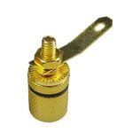 SP003 - Connettore dorato a banana da pannello - Nero - Connettori Adattatori