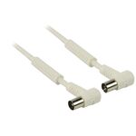 ND9095 - Cavo Coassiale 100 dB ad Angolo Coassiale Maschio - Femmina Coax (IEC) 20m Bianco - TV-SAT