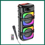 JD031 - Cassa acustica ricaricabile luci LED 2x8" 30W Bluetooth/USB/FM JD031 - Casse Acustiche