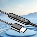 F4315 - Cuffie auricolari con microfono 1,2m Type-c nere KSC-1300 - Cuffie Auricolari