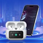 F4385 - Cuffie auricolari Bluetooth con display Touch Screen LED e cancellazione rumore ANC+ENC KSC-1463 - Cuffie Auricolari