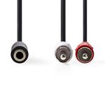 ND1380 - Cavo Audio Stereo 2x RCA maschio - Femmina da 3,5 mm 0.2 m Nero - Cavi Audio Video