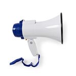 ND5478 - Megafono portatile 10W con sirena e funzione di registrazione – Bianco/Blu - Altoparlanti