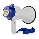 ND5478 - Megafono portatile 10W con sirena e funzione di registrazione – Bianco/Blu - Altoparlanti