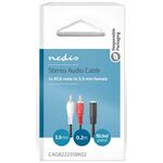 ND1380 - Cavo Audio Stereo 2x RCA maschio - Femmina da 3,5 mm 0.2 m Nero - Cavi Audio Video
