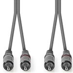 ND1468 - Cavo audio stereo 2x maschio RCA placcato nickel 5m Nedis - Cavi Audio Video