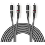 ND1468 - Cavo audio stereo 2x maschio RCA placcato nickel 5m Nedis - Cavi Audio Video