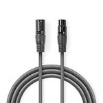 ND204 - Cavo Audio XLR Bilanciato | Maschio a 3 Pin XLR - Femmina a 3 Pin XLR | 0,5 m | Grigio - Cavi Audio Video