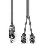 ND6575 - Cavo audio stereo jack audio 6.35mm/2 RCA 1.5m grigio - Cavi Audio Video