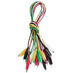 U108 - Set cavi morsetto coccodrillo 53 cm 10 pezzi - Varie