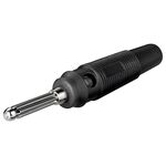 F1605 - Connettore a banana con foro trasversale di 4 mm nero - Connettori e Adattatori
