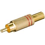 F1402 - Connettore RCA rosso placcato oro - Connettori e Adattatori