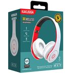 F4065 - Cuffie ad archetto Bluetooth con ingresso scheda SD rosse e bianche KSC-728 - Cuffie