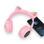 F4300 - Cuffie ad archetto bluetooth rosa JD012 - Cuffie