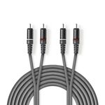 ND2545 - Cavo Audio Stereo 2x Maschio RCA - 2x Maschio RCA 3.0 m Grigio - Cavi Audio Video