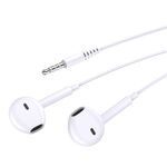 F2420 - Cuffie auricolari con microfono 1.2m jack audio 3.5mm bianche JD008 - Cuffie Auricolari