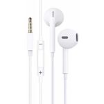 F2420 - Cuffie auricolari con microfono 1.2m jack audio 3.5mm bianche JD008 - Cuffie Auricolari