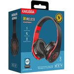 F4060 - Cuffie ad archetto Bluetooth con ingresso scheda SD rosse e nere KSC-728 - Cuffie