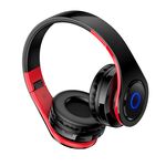 F4060 - Cuffie ad archetto Bluetooth con ingresso scheda SD rosse e nere KSC-728 - Cuffie
