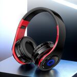 F4060 - Cuffie ad archetto Bluetooth con ingresso scheda SD rosse e nere KSC-728 - Cuffie
