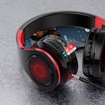 F4060 - Cuffie ad archetto Bluetooth con ingresso scheda SD rosse e nere KSC-728 - Cuffie