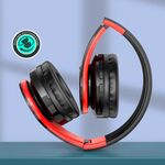 F4060 - Cuffie ad archetto Bluetooth con ingresso scheda SD rosse e nere KSC-728 - Cuffie