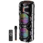 KK-8203 - Cassa acustica portatile ricaricabile 2x8" 40W LED Bluetooth/USB con microfono e telecomando  KK-8203 - Casse Acustiche