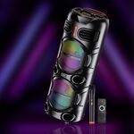KK-8203 - Cassa acustica portatile ricaricabile 2x8" 40W LED Bluetooth/USB con microfono e telecomando  KK-8203 - Casse Acustiche