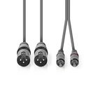 ND3270 - Cavo Audio XLR 2x Maschio a 3 Pin XLR 2x Maschio RCA 3m Grigio - Cavi Audio Video