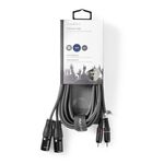 ND3270 - Cavo Audio XLR 2x Maschio a 3 Pin XLR 2x Maschio RCA 3m Grigio - Cavi Audio Video