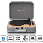 ND4302 - Giradischi retrò Bluetooth/USB con altoparlanti integrati grigio 33/45/78rpm - Giradischi